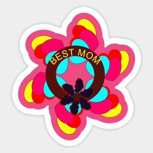 Best mom colorful hearts love mandala design Sticker